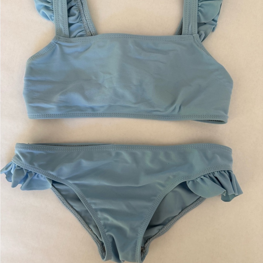 Kids Blue Ruffle Bikini